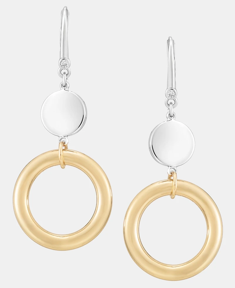 Dkny Disc & Ring Double Drop Earrings