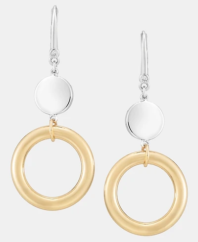 Dkny Disc & Ring Double Drop Earrings