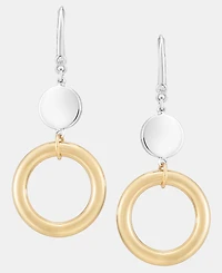 Dkny Disc & Ring Double Drop Earrings
