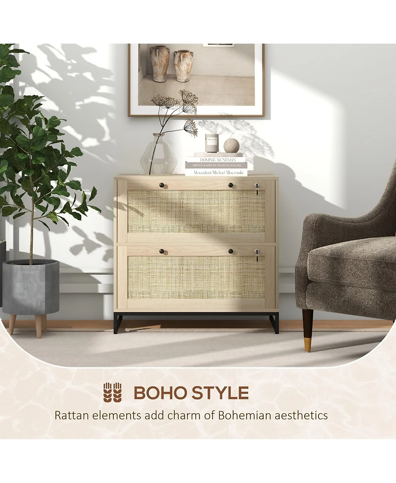 Vinsetto Lockable Filing Cabinet with Hanging Bar for Letter A4 Legal Size