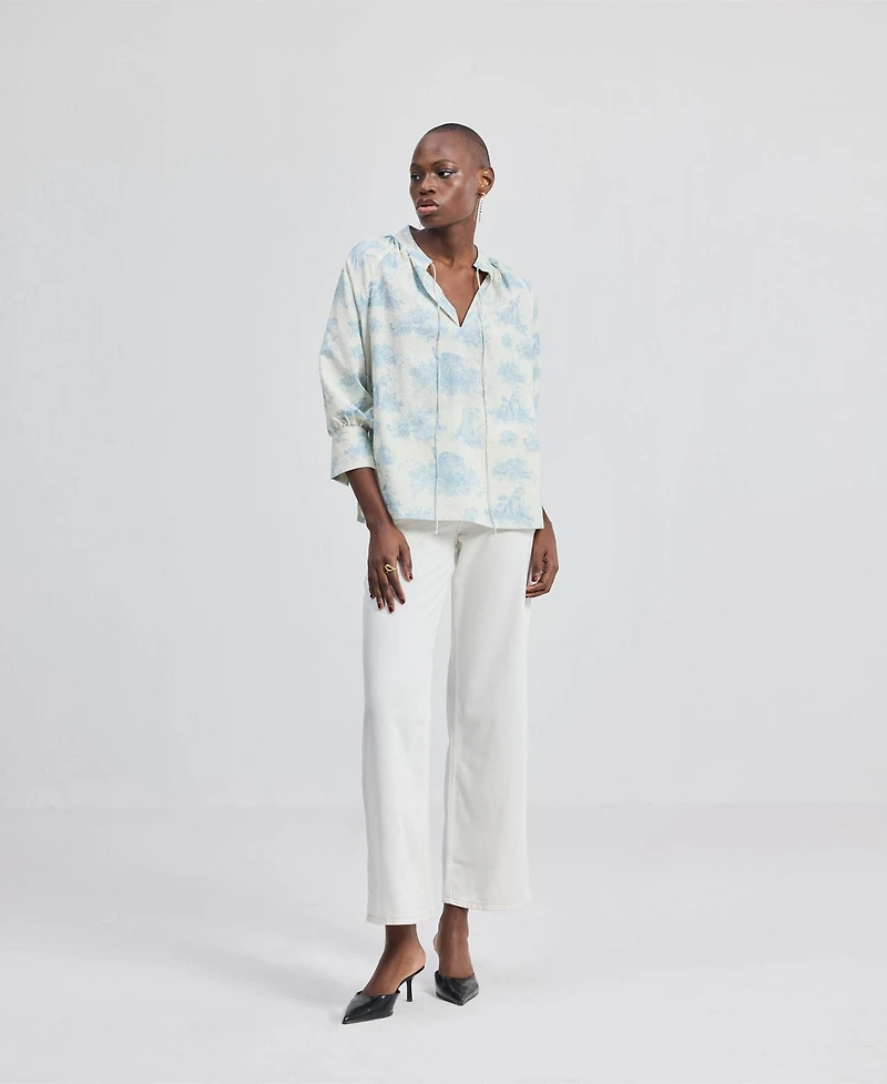 Reistor Women's Relaxed-fit Shirt with Drawstring Animal Print