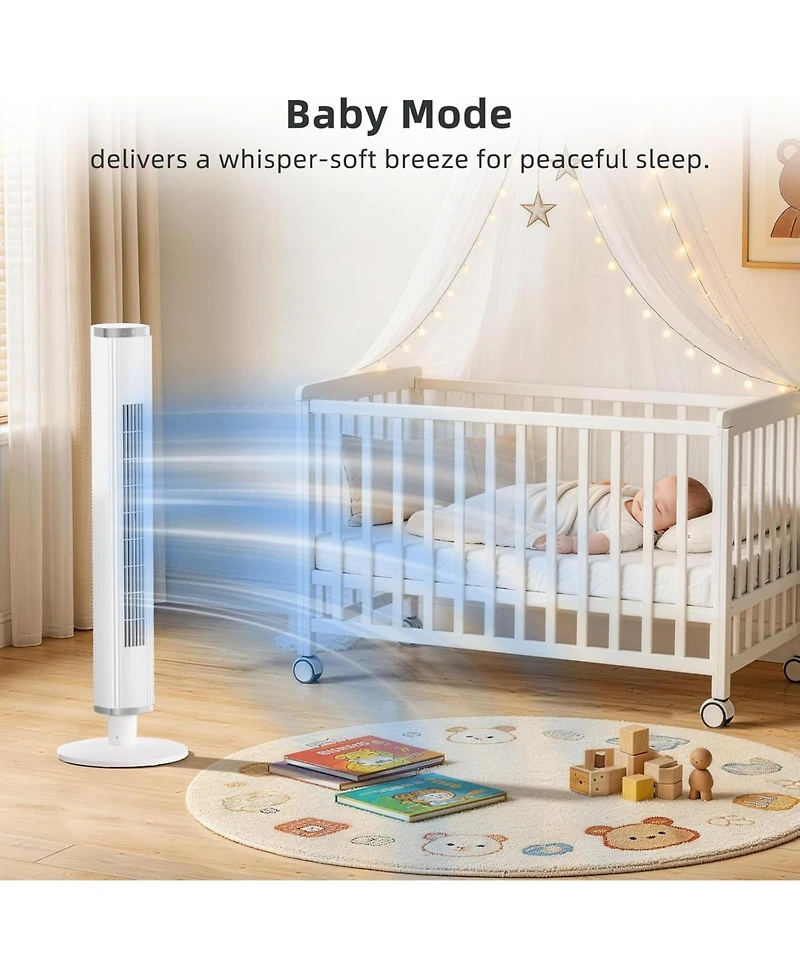 Cowsar 41" Tower Fan, 6 Speeds, 4 Modes, Timer, Oscillating