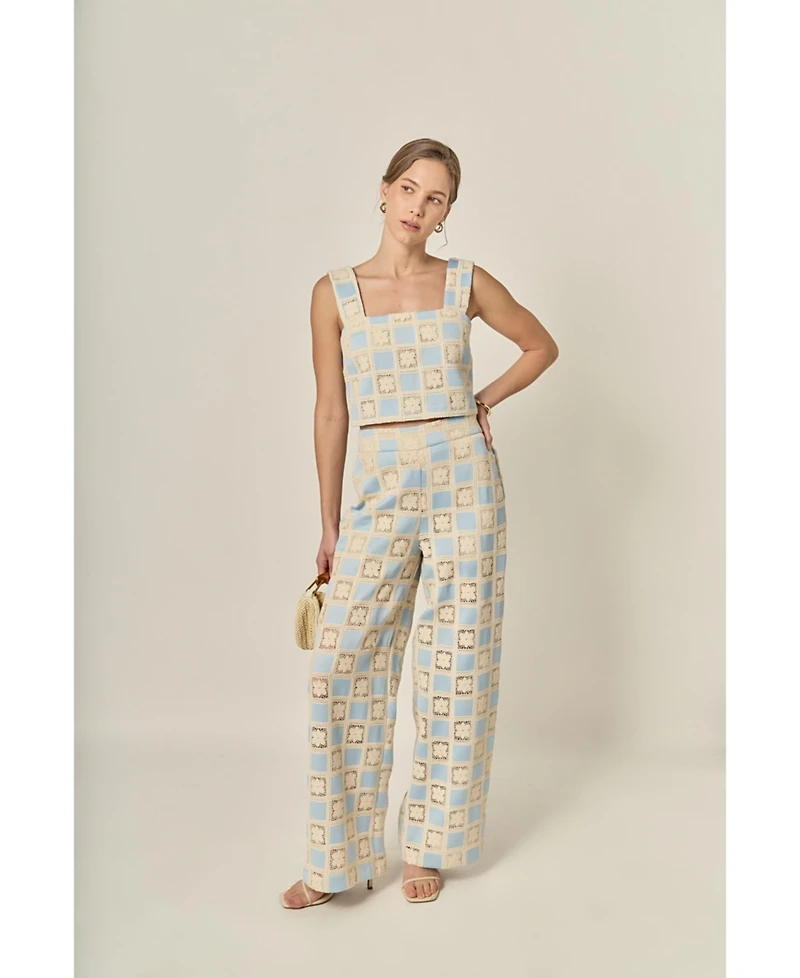 English Factory Women's Crochet Long Pants