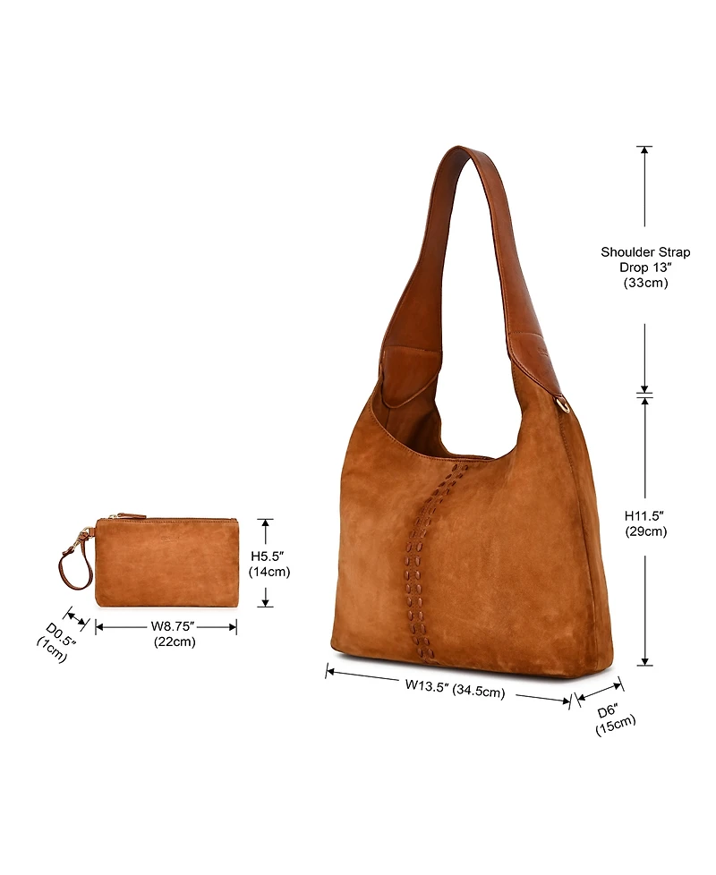 Old Trend Hydrangea Medium Vintage Ombre Hobo Handbag