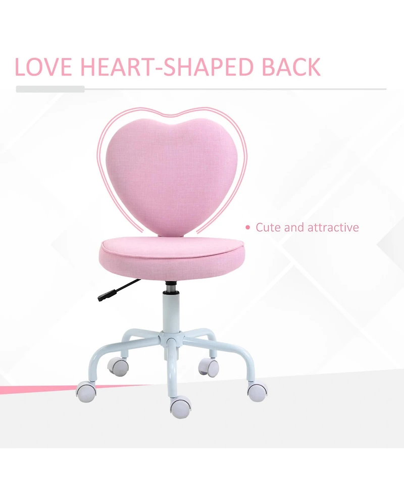Homcom Heart Love Shaped Design Office Chair with Adjustable Height,
