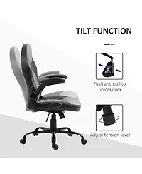 Vinsetto Ergonomic Gaming Chair, Racing Style Computer Chair, Executive Home Office Desk Chair with Metal, Tilt, Adjustable Height, and 360 Swivel Whe