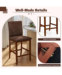 Slickblue Set of 2 Counter Height Bar Stools with Upholstered Seat