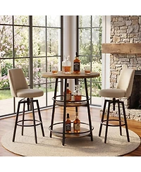 Tribesigns 31.5" Round Bar Table with Storage Shelf, 2-Tier Pub Table for Kitchen, Dining Area, Living Room