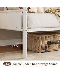 gaomon Twin Daybed with Classic Headboard, Metal Twin Bed Frame, Heavy Duty Steel Slats Support, Sofa Bed Frame for Living Room, Guest Room