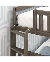 Max & Lily Solid Wood Twin over Bunk Bed with Ladder on End