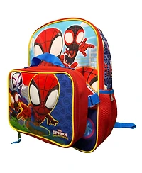 Marvel The Amazing Spidey & Friends 16" Shoulder Backpack for School with Rectangular Lunch Bag