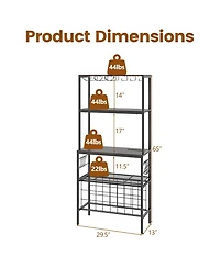 Slickblue Wine Organizer with Built Power Outlet and Bottle Storage Rack