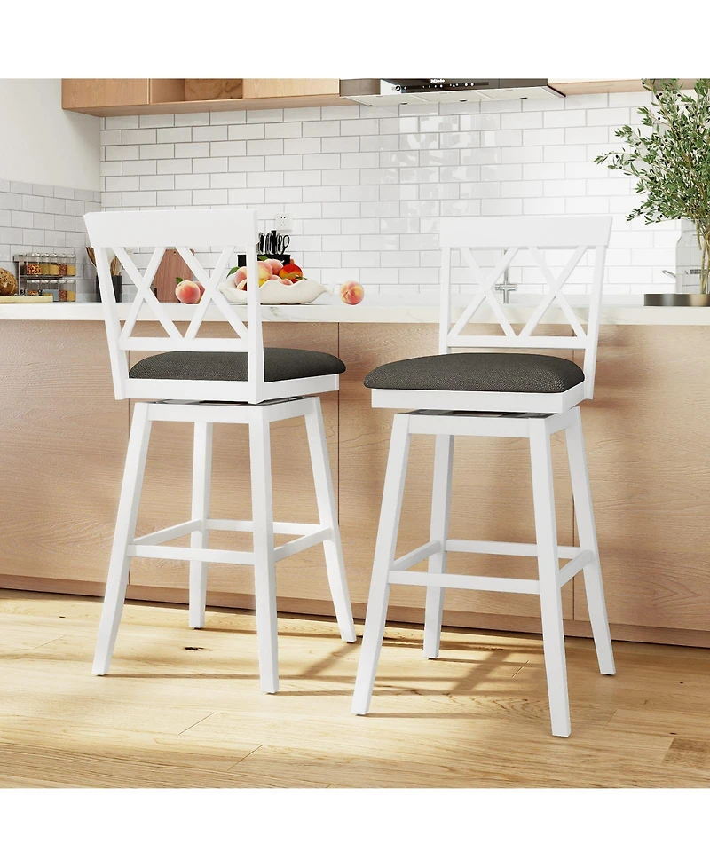 Slickblue Counter Height Bar Stools with Backrest And Upholstered Seat