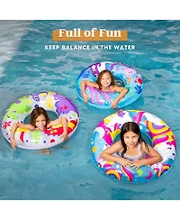 Gnuadz 3 Pack 32 inch Pool Floats Tube Swim Rings Inflatable Animal Water Toys
