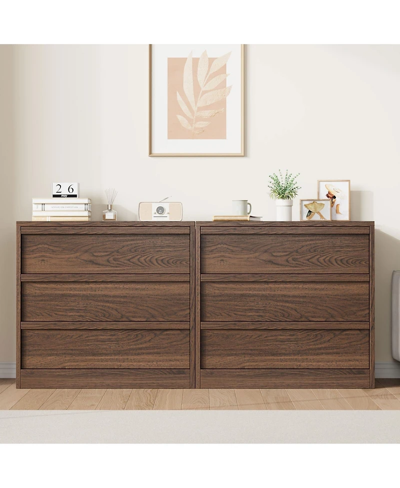 gaomon 3 Drawer Nightstand for Bedroom, 30 inch Tall Small End Table with Large Storage and Anti-Tip Design
