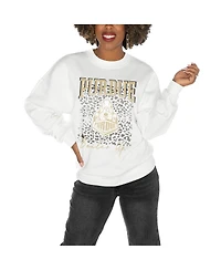Gameday Couture Women's Purdue Boilermakers White Oversized Drop Shoulder Fleece Pullover Sweatshirt