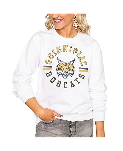 Gameday Couture Women's White Quinnipiac Bobcats Oversized Days Perfect Crew Sweatshirt