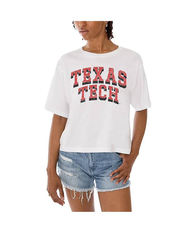 Gameday Couture Women's White Texas Tech Red Raiders Claim to Fame Boxy Cropped T-Shirt