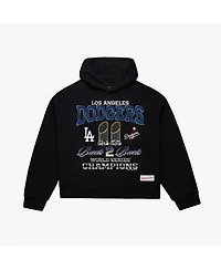 Mitchell & Ness Women's Black Los Angeles Dodgers Back 2 Trophies Cropped Hoodie