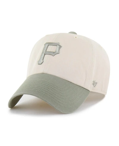 '47 Brand Men's Natural/Olive Pittsburgh Pirates Two-Tone Fashion Clean Up Adjustable Hat