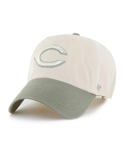 '47 Brand Men's Natural/Olive Cincinnati Reds Two-Tone Fashion Clean Up Adjustable Hat