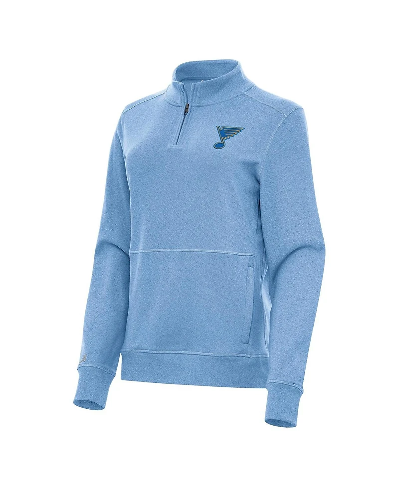 Antigua Women's Heather Blue St. Louis Blues Crush Quarter-Zip Pullover Sweatshirt