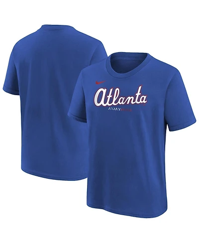 Nike Big Boys and Girls Royal Atlanta Braves 2026 City Connect Wordmark T-Shirt