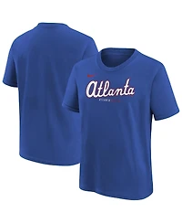 Nike Big Boys and Girls Royal Atlanta Braves 2026 City Connect Wordmark T-Shirt