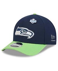 New Era Men's College Navy/Neon Green Seattle Seahawks 2026 Nfl Draft 9FORTY M-Crown Adjustable Hat