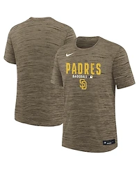 Nike Big Boys and Girls Brown San Diego Padres Authentic Collection Velocity Dri-fit T-Shirt