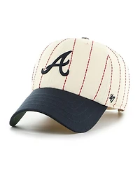 '47 Brand x Rawlings Men's Natural/Navy Atlanta Braves Pinstripe Clean Up Adjustable Hat