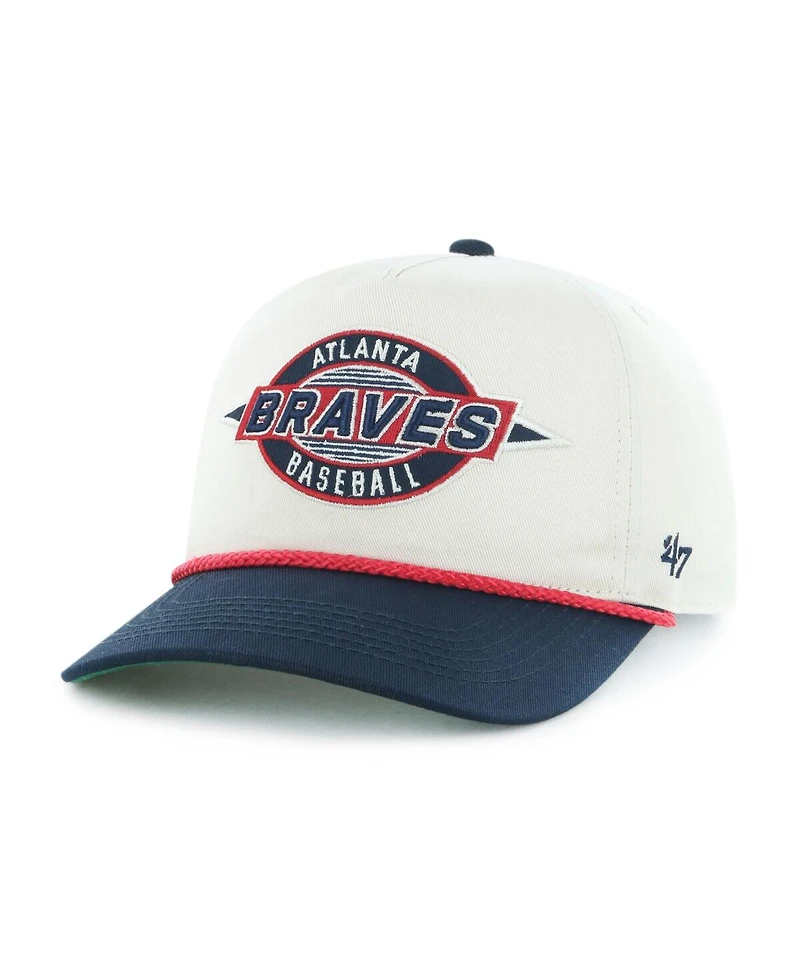'47 Brand Men's Natural Atlanta Braves Frame Out Hitch Adjustable Hat