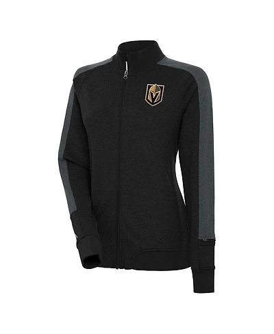 Antigua Women's Black Vegas Golden Knights Strike Full-Zip Track Jacket
