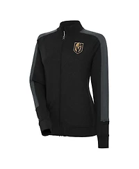 Antigua Women's Black Vegas Golden Knights Strike Full-Zip Track Jacket