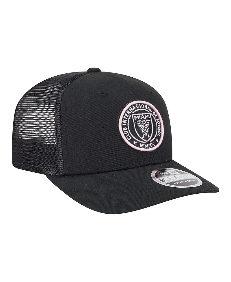 New Era Men's Black Inter Miami Cf Jersey Hook 9SEVENTY Adjustable Hat