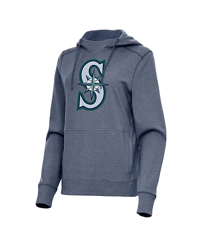 Antigua Women's Heather Navy Seattle Mariners Justice Pullover Hoodie