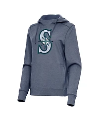 Antigua Women's Heather Navy Seattle Mariners Justice Pullover Hoodie