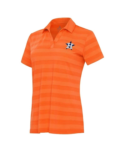 Antigua Women's Orange Houston Astros Patch Tunnel Polo Shirt