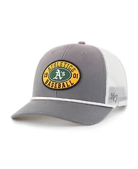 '47 Brand Men's Gray/White Athletics Tide Sweep Rope Trucker Adjustable Hat
