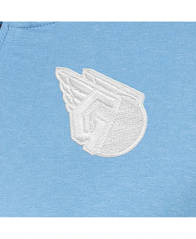Antigua Women's Light Blue Cleveland Guardians Mentor Quarter-Zip Pullover Top