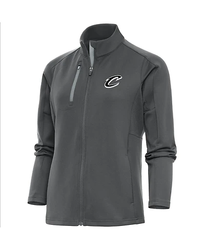 Antigua Women's Charcoal Cleveland Cavaliers Brushed Metallic Generation Full-Zip Jacket