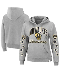 '47 Brand Women's Heather Gray Milwaukee Brewers Plus Size Starry Eye Hoodie