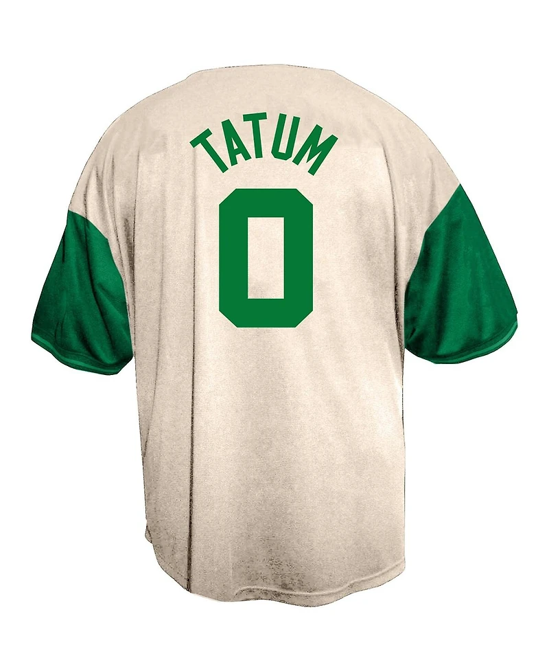 Fanatics Men's Jayson Tatum Cream Boston Celtics Baseball Jersey