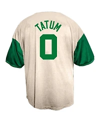 Fanatics Men's Jayson Tatum Cream Boston Celtics Baseball Jersey