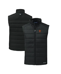 Cutter & Buck Men's Black San Francisco Giants Evoke Hybrid Eco Softshell Full-Zip Vest