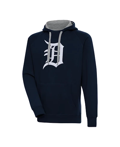 Antigua Men's Navy Detroit Tigers Victory Chenille Pullover Hoodie