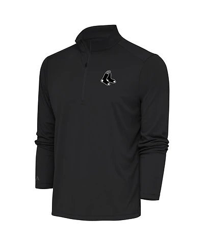 Antigua Men's Charcoal Boston Red Sox Metallic Tribute Quarter-Zip