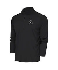 Antigua Men's Charcoal Boston Red Sox Metallic Tribute Quarter-Zip