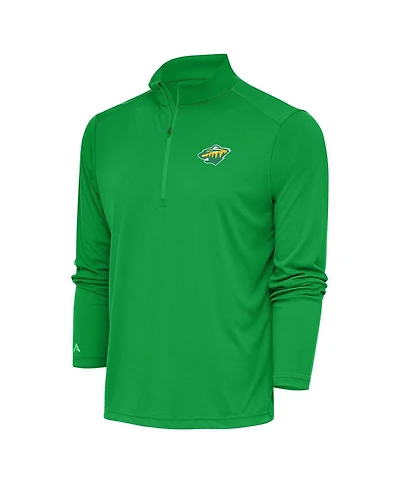 Antigua Men's Green Minnesota Wild Special Edition 2.0 Tribute Quarter-Zip Pullover Top