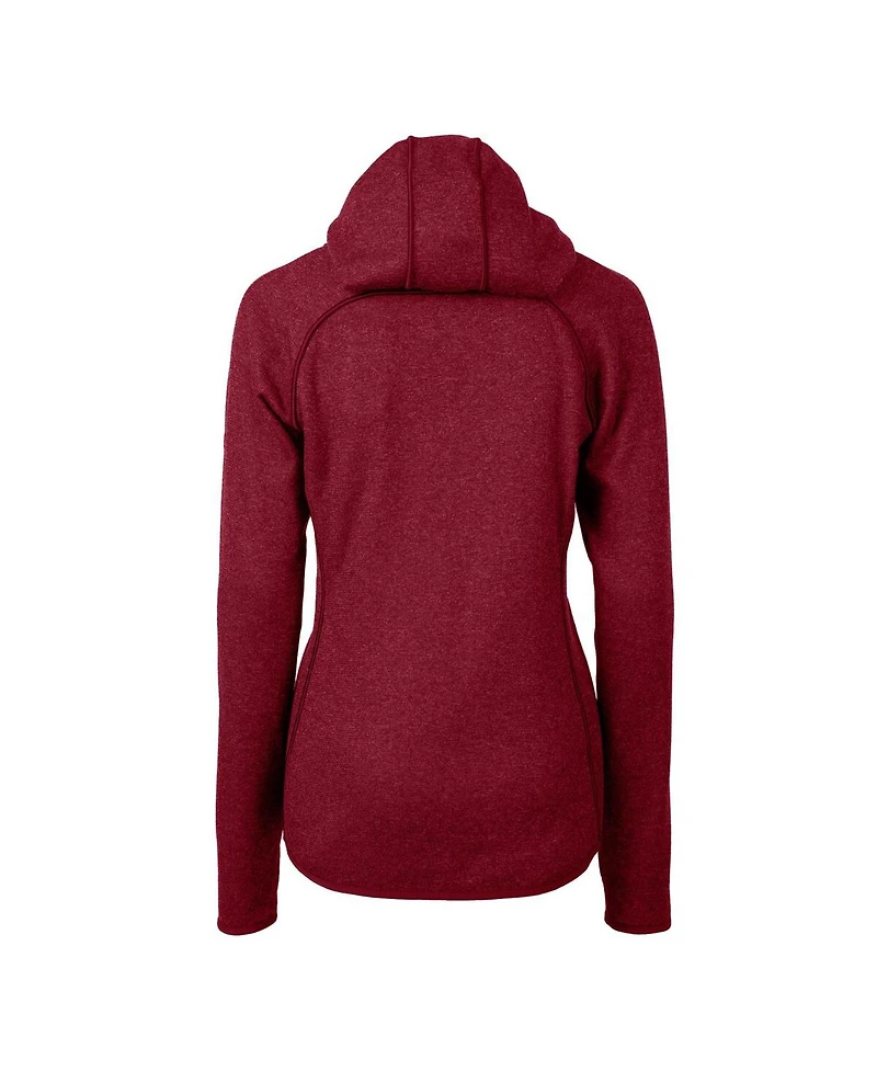 Cutter & Buck Women's Cardinal Philadelphia Phillies Americana Logo Mainsail Sweater-Knit Full-Zip Hoodie